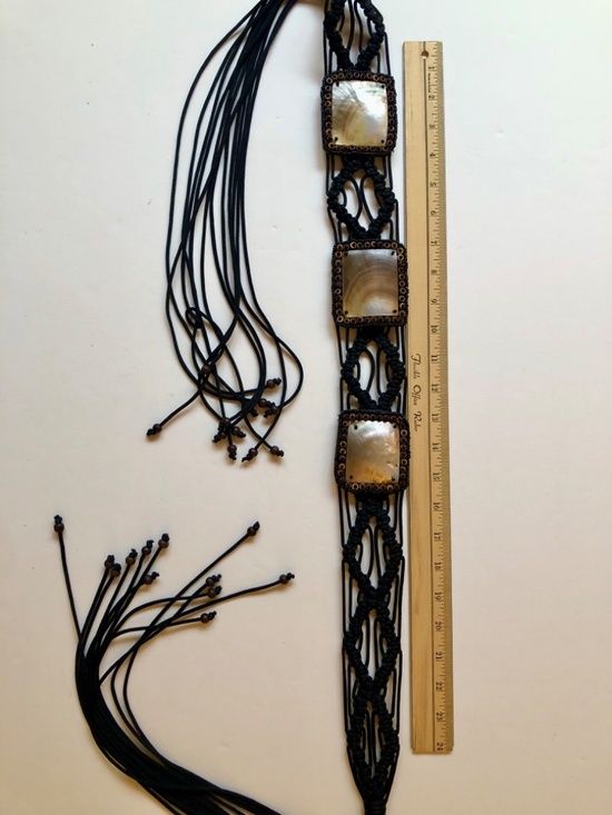 NWOT Embellished Abalone & Macrame Belt main image 11